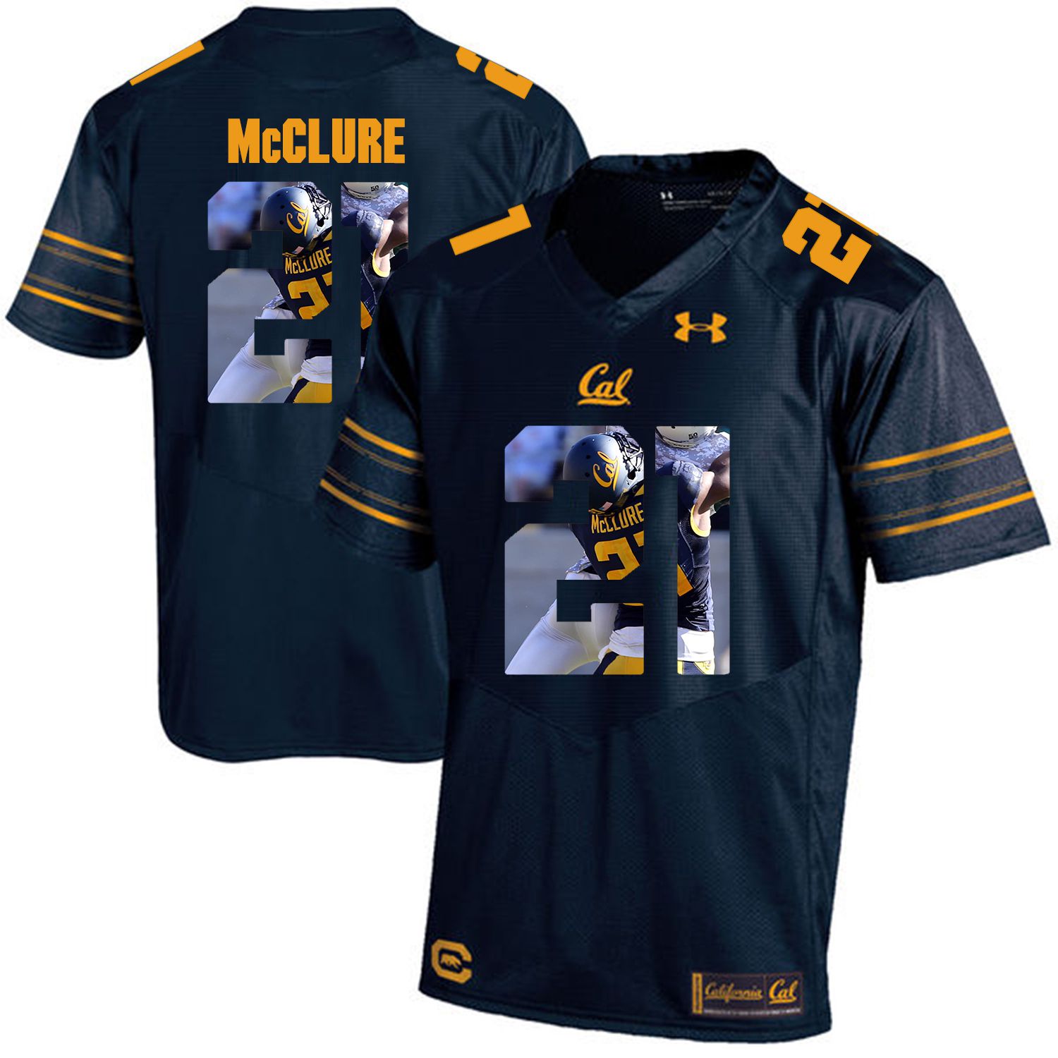 Men California Golden Bears 21 Stefan McClure Dark blue Customized NCAA Jerseys1